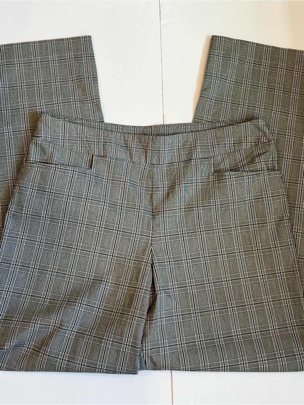 Time and Tru Black and White Glen Plaid Trousers sz 12/14 Large